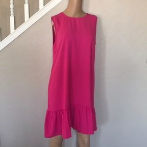 Halogen Pink Dress with Black Button Detailing